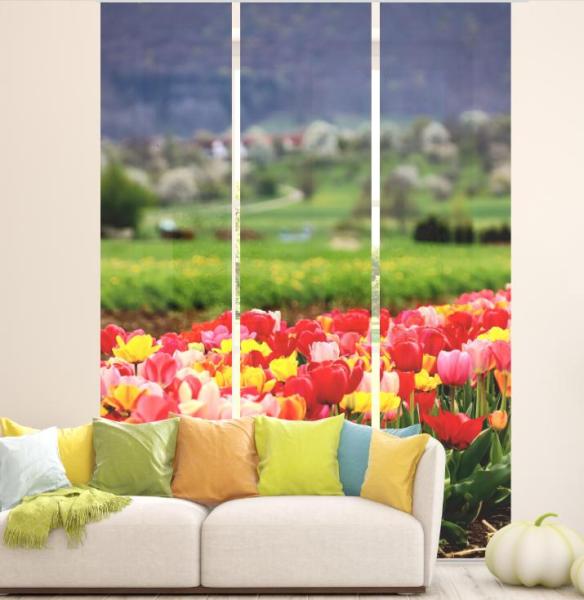 Tulpenfluss, Flächenvorhang 3er Set